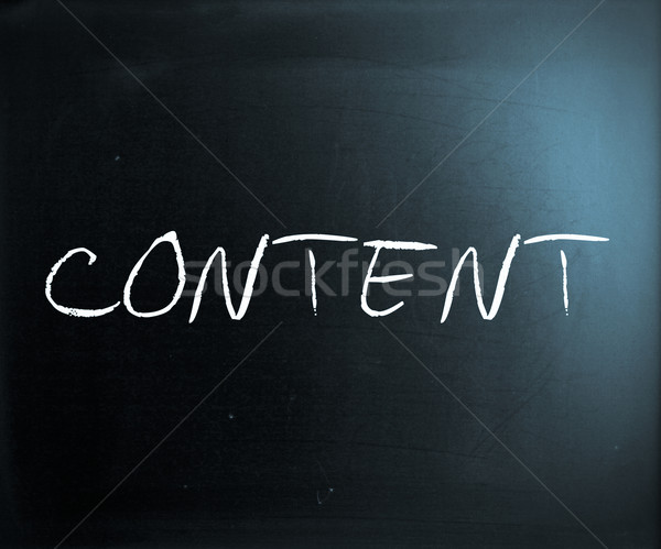 The word 'Content' handwritten with white chalk on a blackboard Stock photo © nenovbrothers