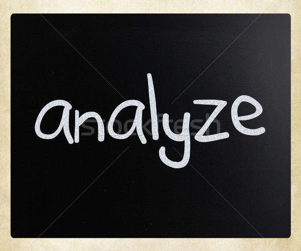 'Analyze' handwritten with white chalk on a blackboard Stock photo © nenovbrothers