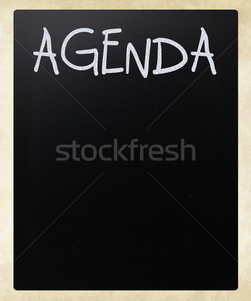 Foto stock: Agenda · branco · giz · lousa · espaço