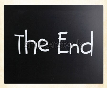 'The End' handwritten with white chalk on a blackboard Stock photo © nenovbrothers