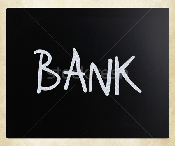 Stockfoto: Woord · bank · witte · krijt · Blackboard