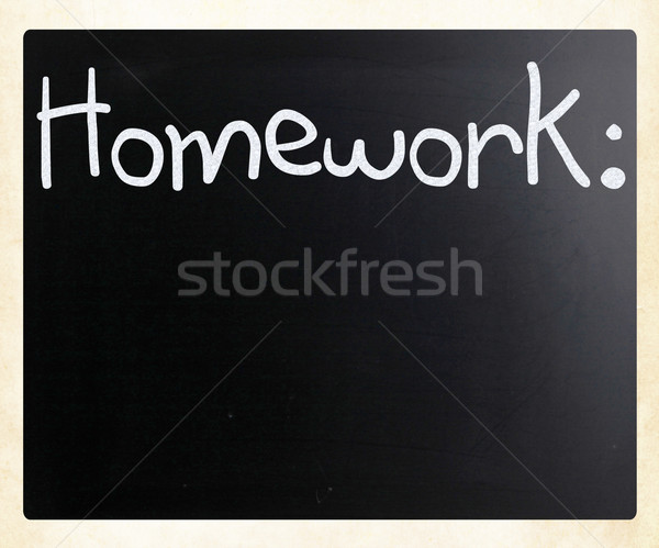Hausaufgaben handschriftlich weiß Kreide Tafel Business Stock foto © nenovbrothers