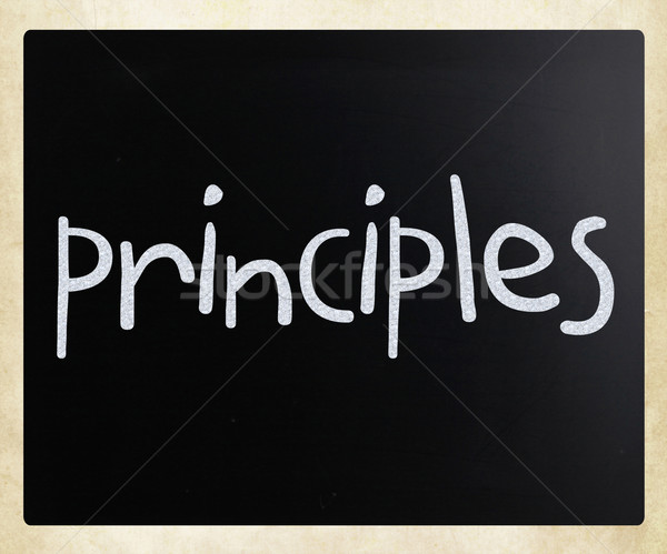 Grundsätze handschriftlich weiß Kreide Tafel Recht Stock foto © nenovbrothers