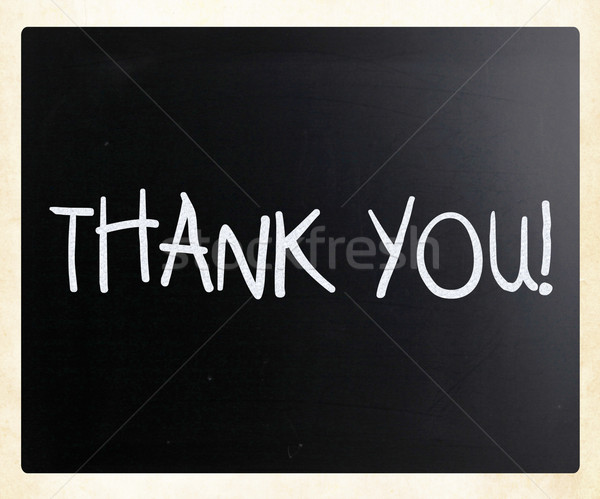 'Thank you' handwritten with white chalk on a blackboard Stock photo © nenovbrothers