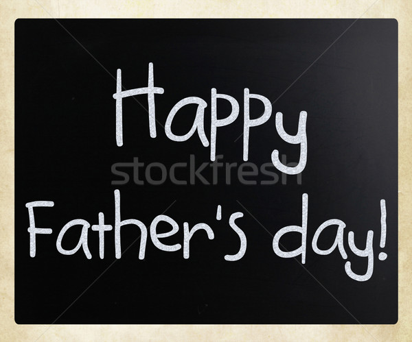 Zdjęcia stock: Szczęśliwy · dzień · ojca · biały · kredy · tablicy · antyczne