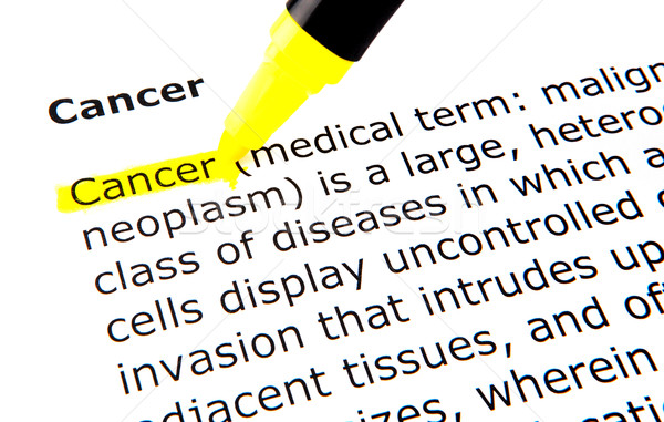 Foto stock: Câncer · caneta · documento · amarelo · ensino · macro