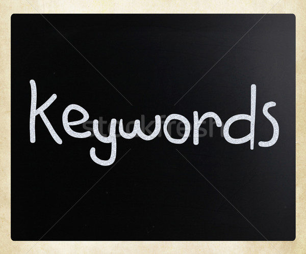 The word 'Keywords' handwritten with white chalk on a blackboard Stock photo © nenovbrothers