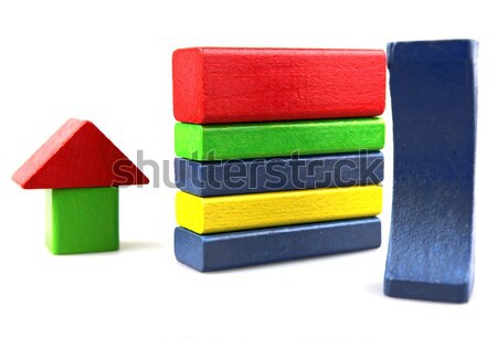 Bois blocs de construction isolé blanche fond vert [[stock_photo]] © nenovbrothers