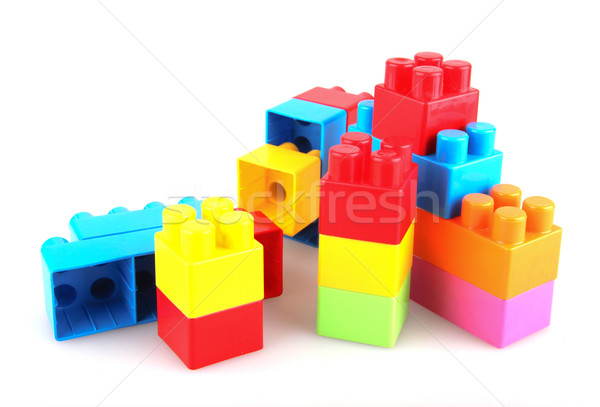 Plastique blocs de construction blanche fond boîte vert [[stock_photo]] © nenovbrothers