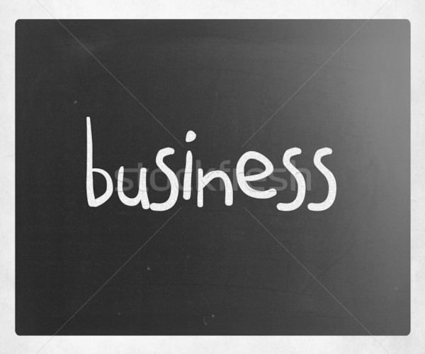 Foto d'archivio: Business · manoscritto · bianco · gesso · lavagna · nero