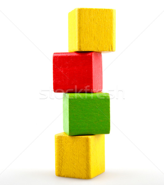 Houten bouwstenen bouw achtergrond gebouwen speelgoed Stockfoto © nenovbrothers