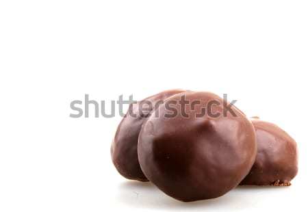 stacked chocolate candy on white background Stock photo © nenovbrothers