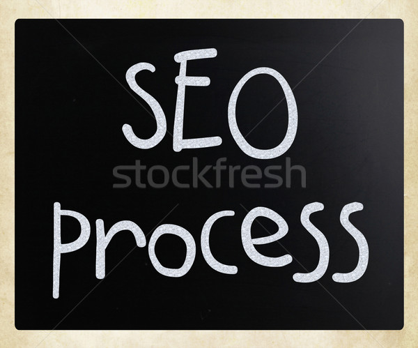 Seo processo branco giz lousa Foto stock © nenovbrothers