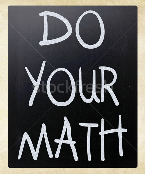 Stockfoto: Math · witte · krijt · Blackboard