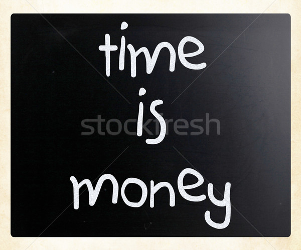 Stockfoto: Tijd · is · geld · witte · krijt · Blackboard