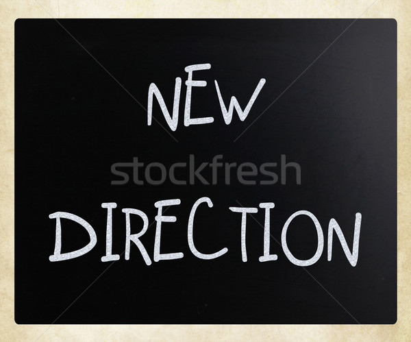 Nieuwe richting witte krijt Blackboard Stockfoto © nenovbrothers