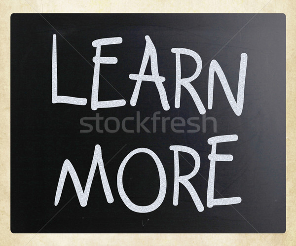 Lernen mehr handschriftlich weiß Kreide Tafel Stock foto © nenovbrothers