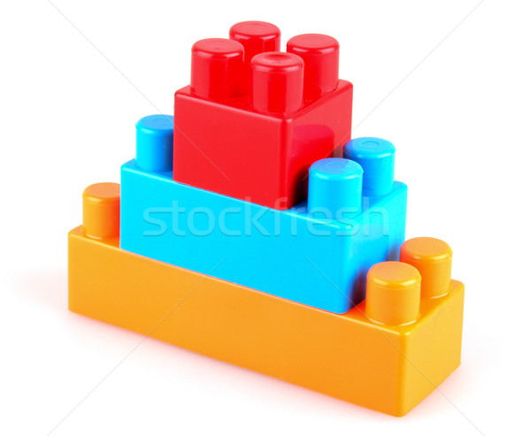 ストックフォト: プラスチック · ビルディングブロック · 白 · 背景 · ボックス · 緑