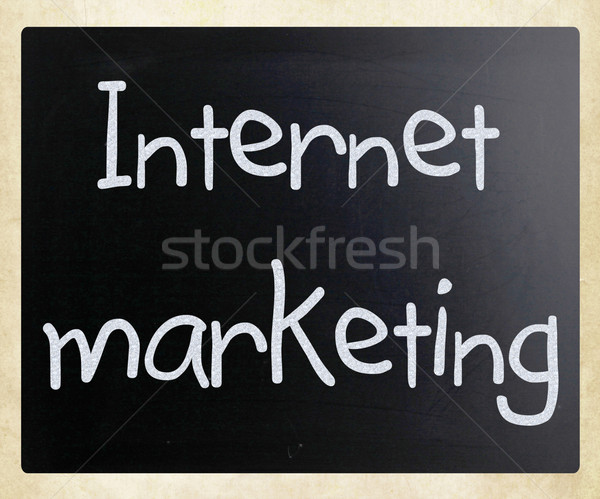 Internet marketing witte krijt Blackboard papier Stockfoto © nenovbrothers