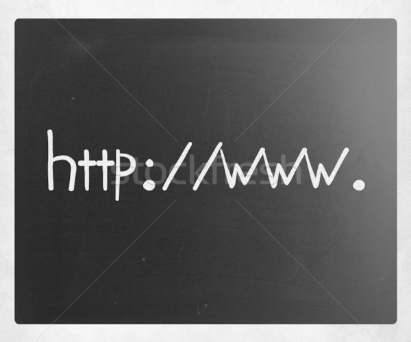 Witte krijt Blackboard laptop venster Stockfoto © nenovbrothers