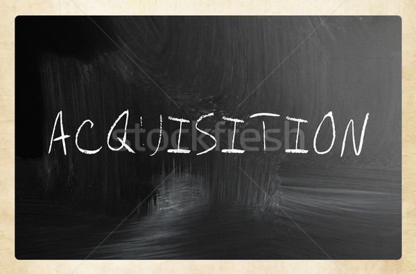 'Acquisition' handwritten with white chalk on a blackboard Stock photo © nenovbrothers