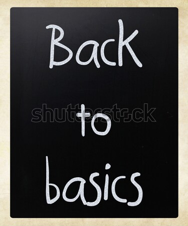 'Back to basics' handwritten with white chalk on a blackboard Stock photo © nenovbrothers