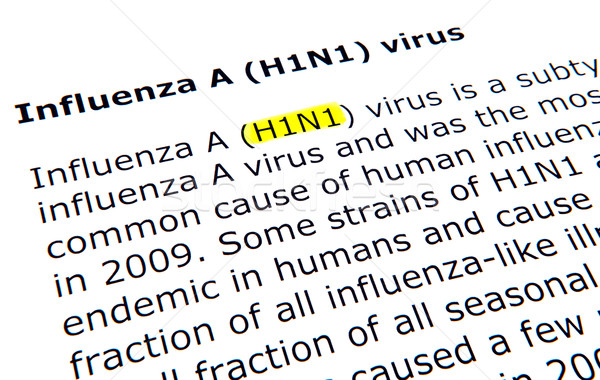 Grypa h1n1 wirusa pióro dokumentu żółty Zdjęcia stock © nenovbrothers
