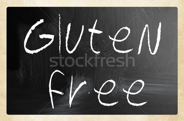 Gluténmentes diéta kézzel írott fehér kréta iskolatábla Stock fotó © nenovbrothers