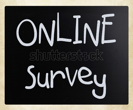 Online Umfrage handschriftlich weiß Kreide Tafel Stock foto © nenovbrothers
