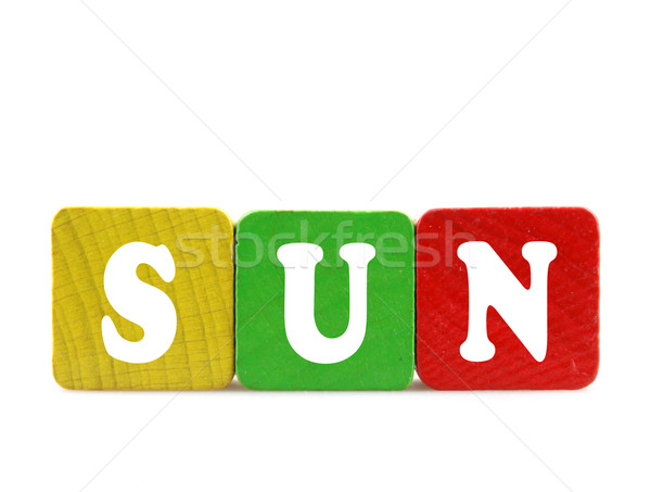 sun - isolated text in wooden building blocks Stock photo © nenovbrothers