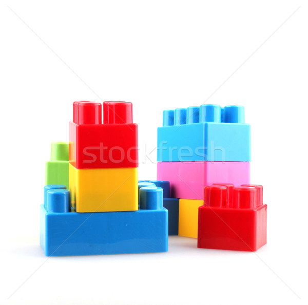 Plastique blocs de construction fond boîte vert bleu [[stock_photo]] © nenovbrothers