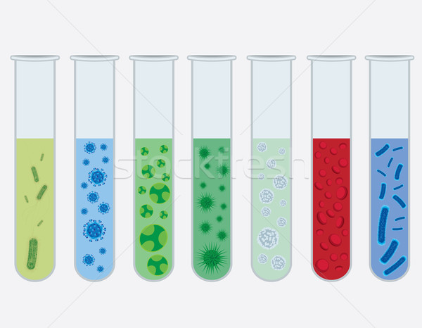 Stock photo: Test tubes with viruses.