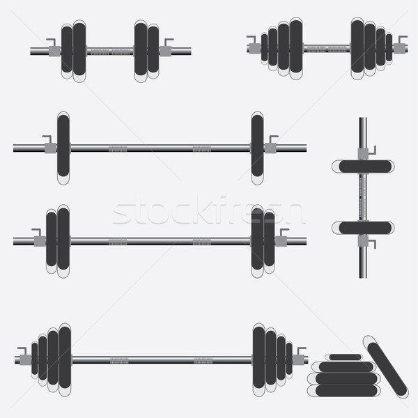 Set of barbells and dumbbells. Stock photo © Neokryuger