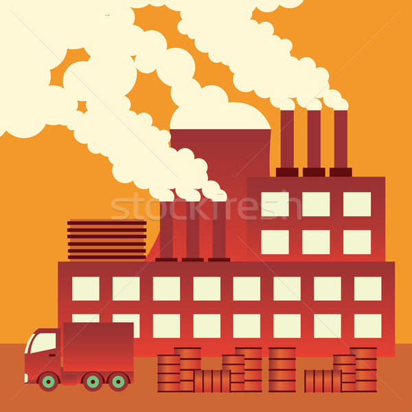 Lucht verontreiniging industriële complex industrie Stockfoto © Neokryuger