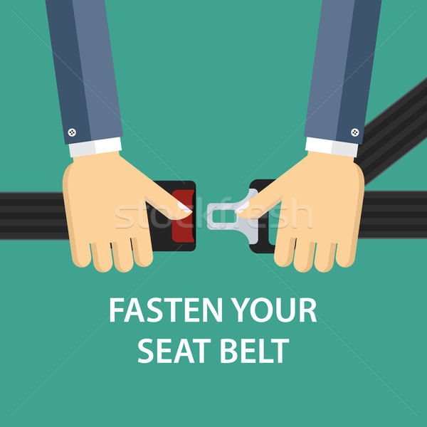 Hands locking seat belt Stock photo © Neokryuger