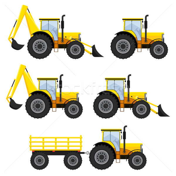 Set of vehicles and tractors. Stock photo © Neokryuger