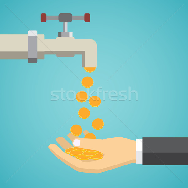 Money flows from the tap to hand. Stock photo © Neokryuger