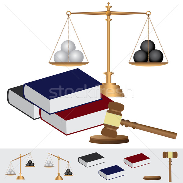 Obiektu sąd zestaw obiektów sprawiedliwości prawa Zdjęcia stock © Neokryuger