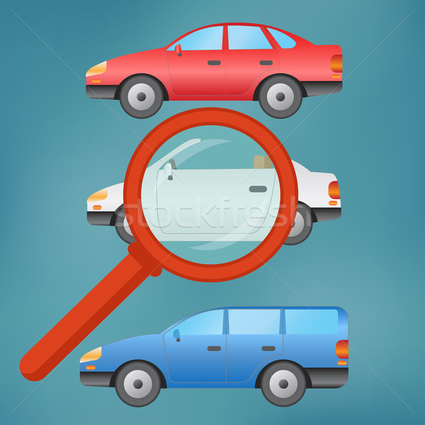 A magnifying glass selects a car. Stock photo © Neokryuger