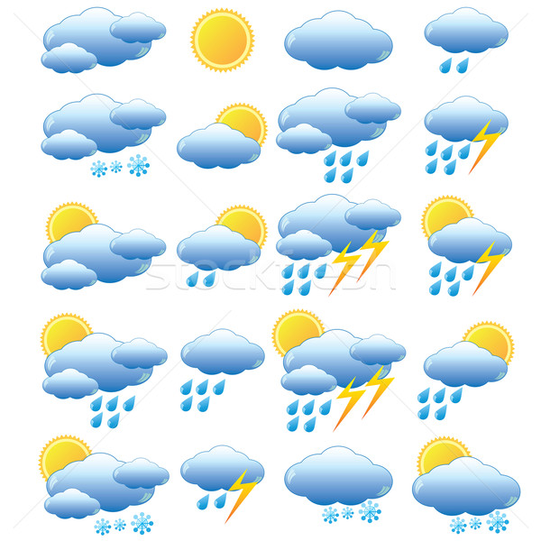 Meteorologie ingesteld witte natuur ontwerp Stockfoto © Neokryuger