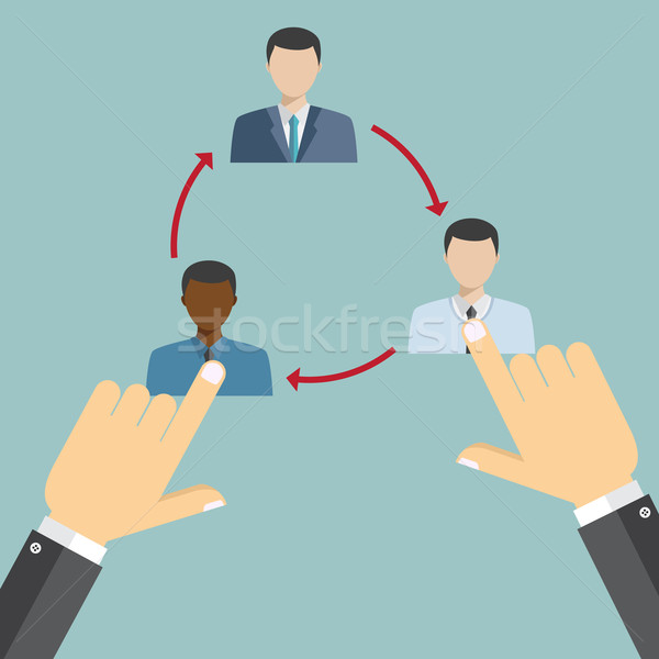 Business hand rotate characters Stock photo © Neokryuger