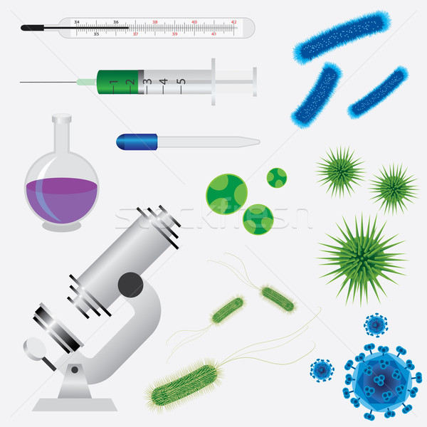 Zestaw medycznych narzędzia bakteria chemia narzędzie Zdjęcia stock © Neokryuger