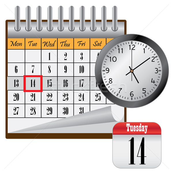 Kalendarza zegar miesiąc biały czasu oglądać Zdjęcia stock © Neokryuger