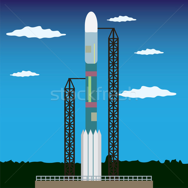 Rakéta kész indulás áll vágány űr Stock fotó © Neokryuger