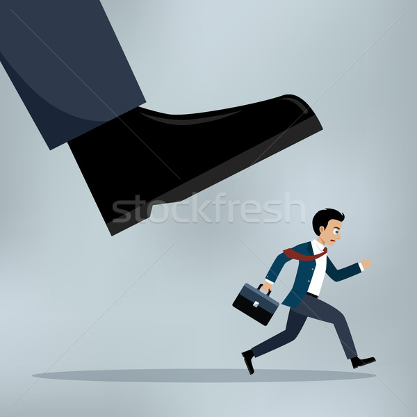 Businessman under a big shoe. Stock photo © Neokryuger