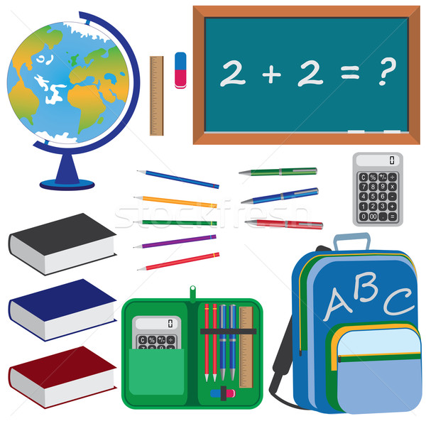 Set of objects for education in school. Stock photo © Neokryuger