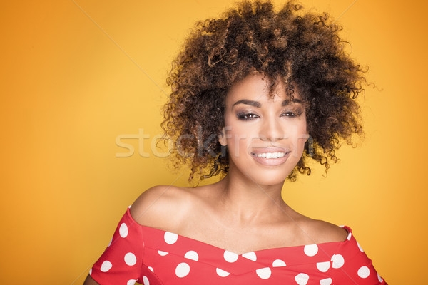 Сток-фото: портрет · девушки · афро · прическа · красоту · молодые