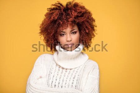 Beautiful woman with afro hairstyle posing. Stock photo © NeonShot