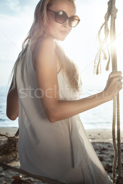 Foto d'archivio: Ragazza · Thailandia · spiaggia · giovani · bella · donna · tempo