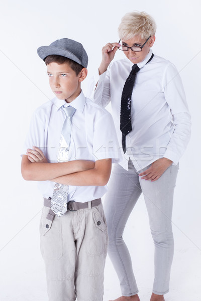 Stock photo: Mother with son posing.